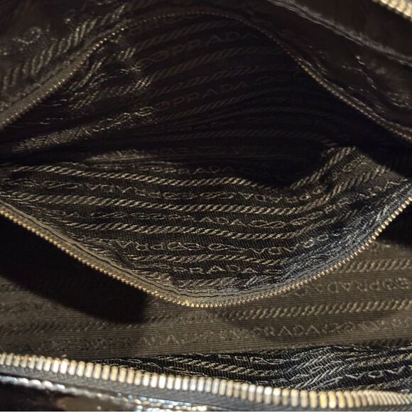 Prada Vintage Maroon Patent Leather Bag Authentic Logo Shoulder Purse Italy - Picture 7 of 16